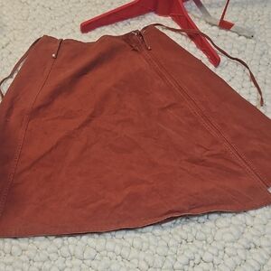 Elegant Rust A-Line Skirt